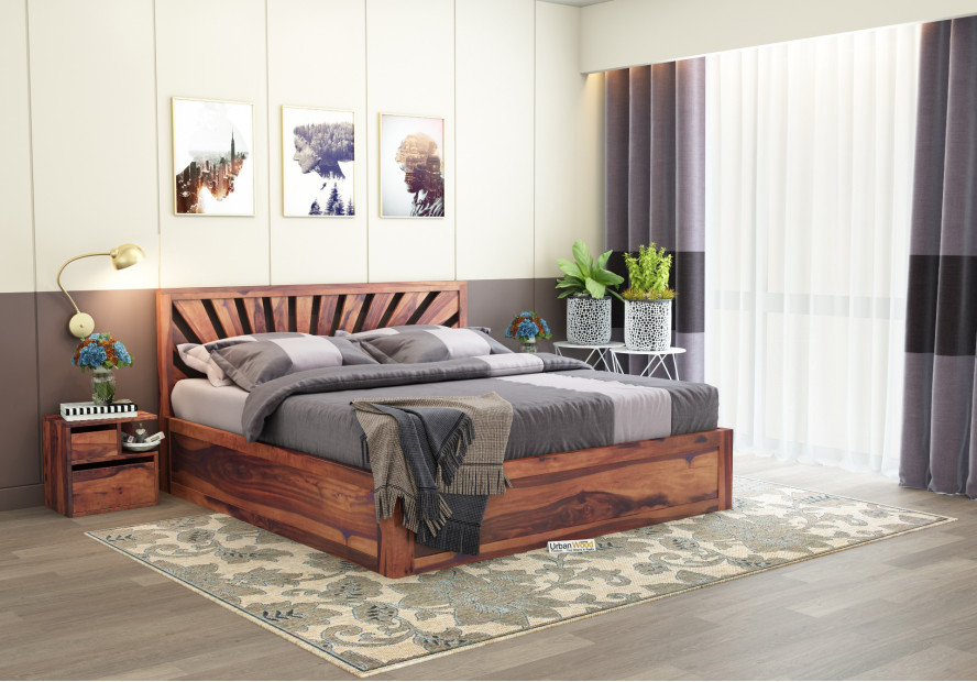 Jerry Wooden Bed With Box Storage King Size