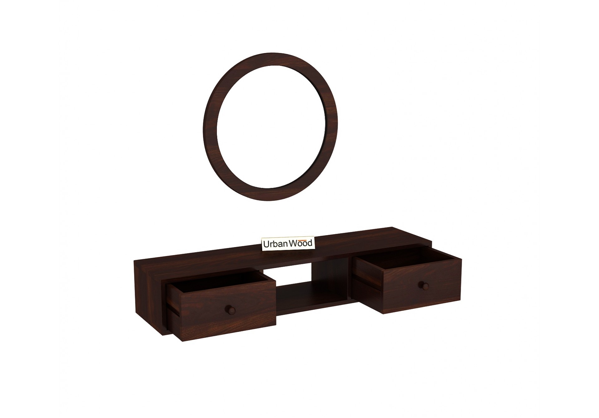 Buy Rose Wall Mounted Console Table with Mirror (Walnut Finish) Online  Store : Urbanwood